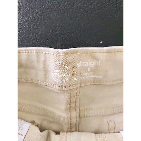 NWT Girls Wonder Nation Pants Khakis Sz 10 Straight Adjustable Waist Stretch NEW - Picture 5 of 11